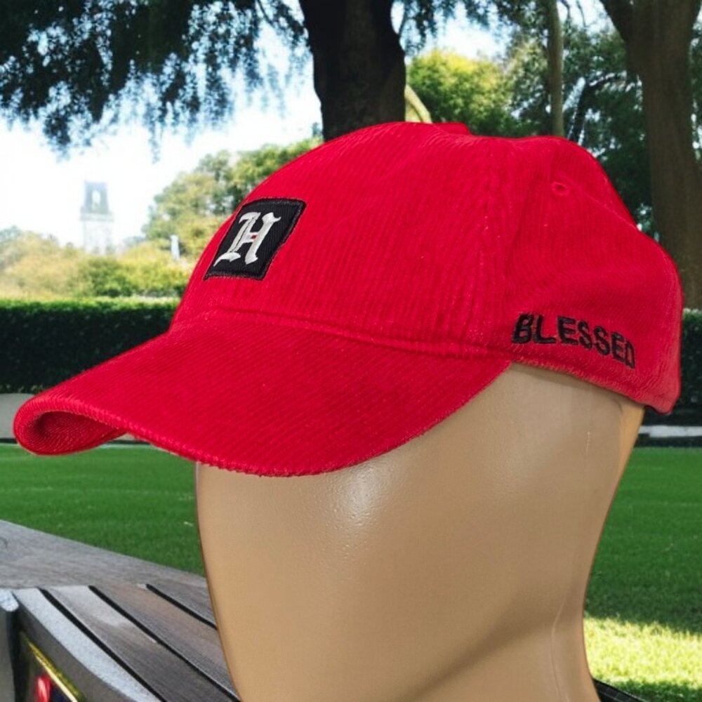 LEWIS HAMILTON X TOMMY HILFIGER Red Corduroy "BLESSED" Hat